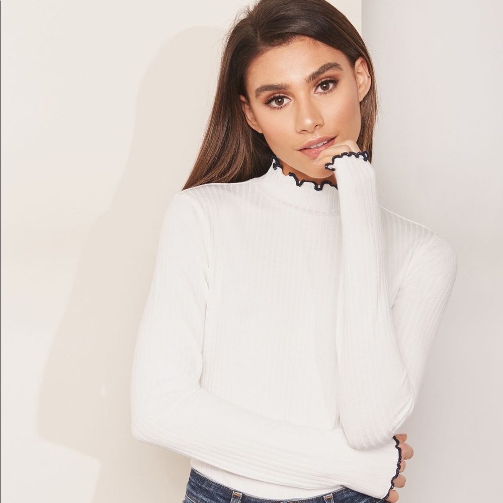 J.CREW Burgundi Ribbed Mocneck Sweater Top